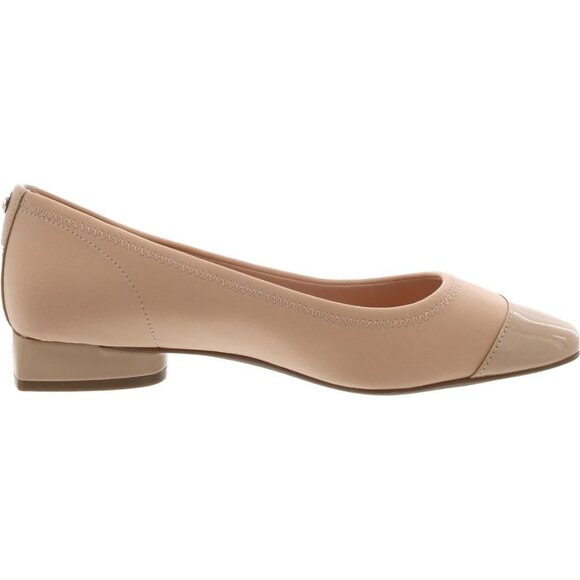 Anne Klein Womens Nude LeatherClosed Pointed ToePull-On Carlie Ballet Flat - Picture 2 of 3